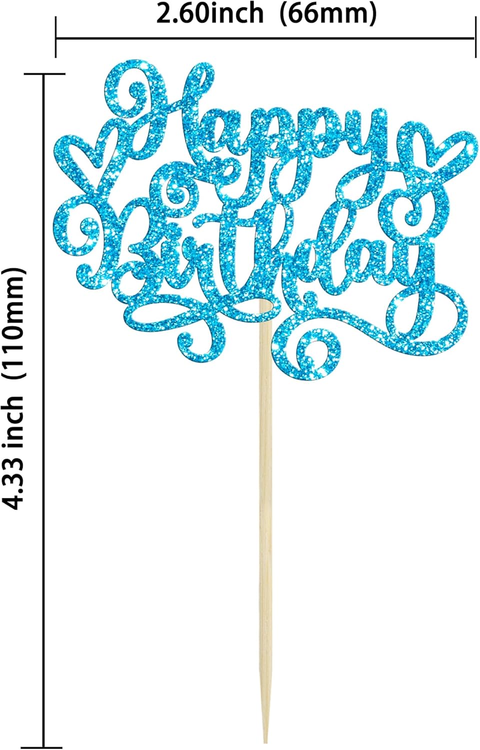 Gyufise 24Pcs Happy Birthday Cupcake Toppers Glitter Happy Birthday Cupcake Picks for Celebrating