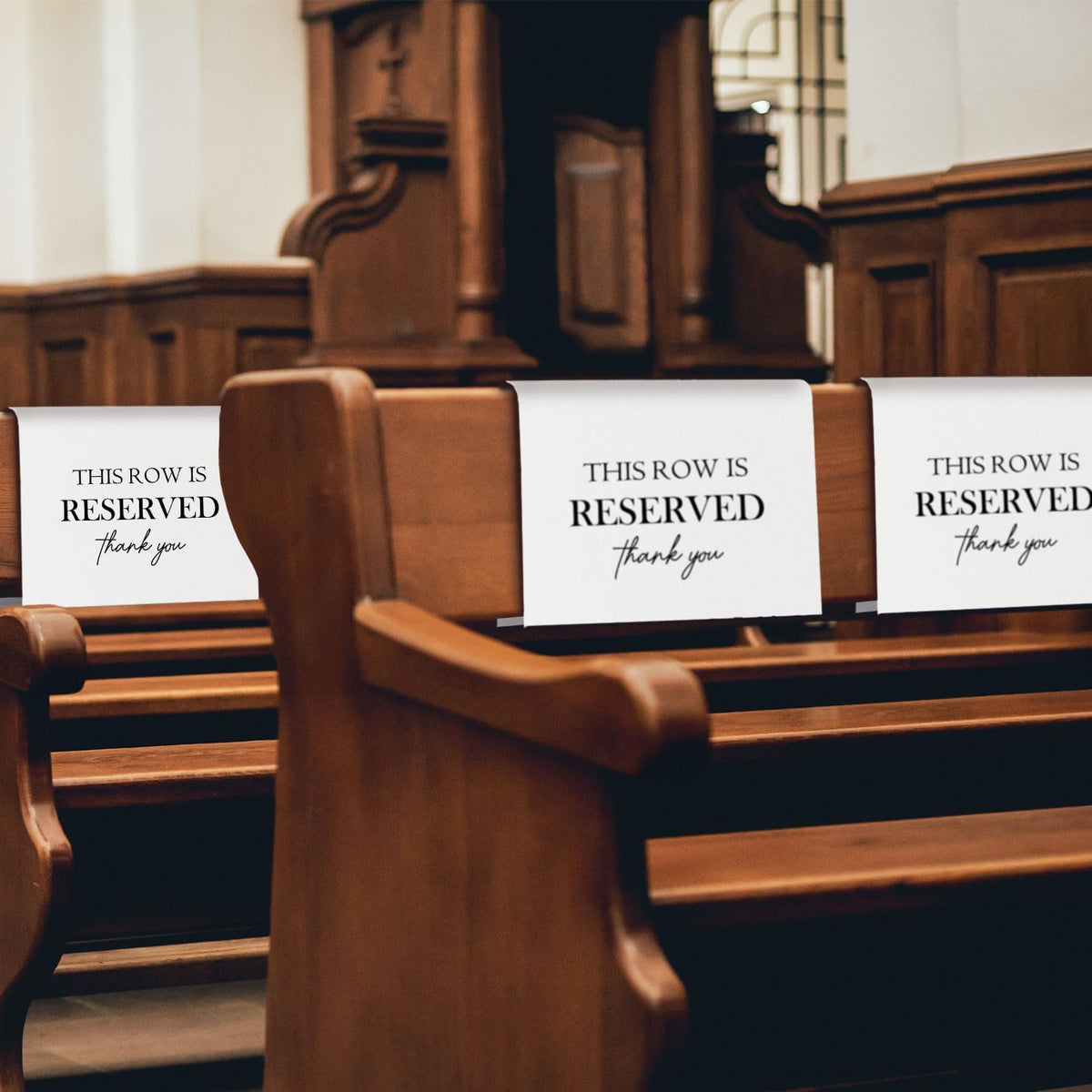 Reserved Seating Chair Signs, This Row Is Reserved Pew Cloths Seating Placeholder for Church Pews