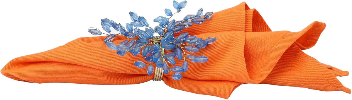 Napkin Rings Set of 6 for Dining Table Decoration Parties Everyday Metal Napkin Holder Leaf