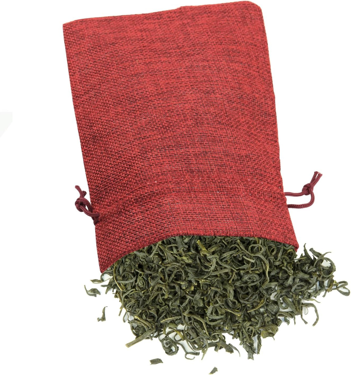 ZOENHOU 50 Packs 5 x 7 Inch Large Burlap Bags with Drawstring, Durable Wine Red Jute Drawstring