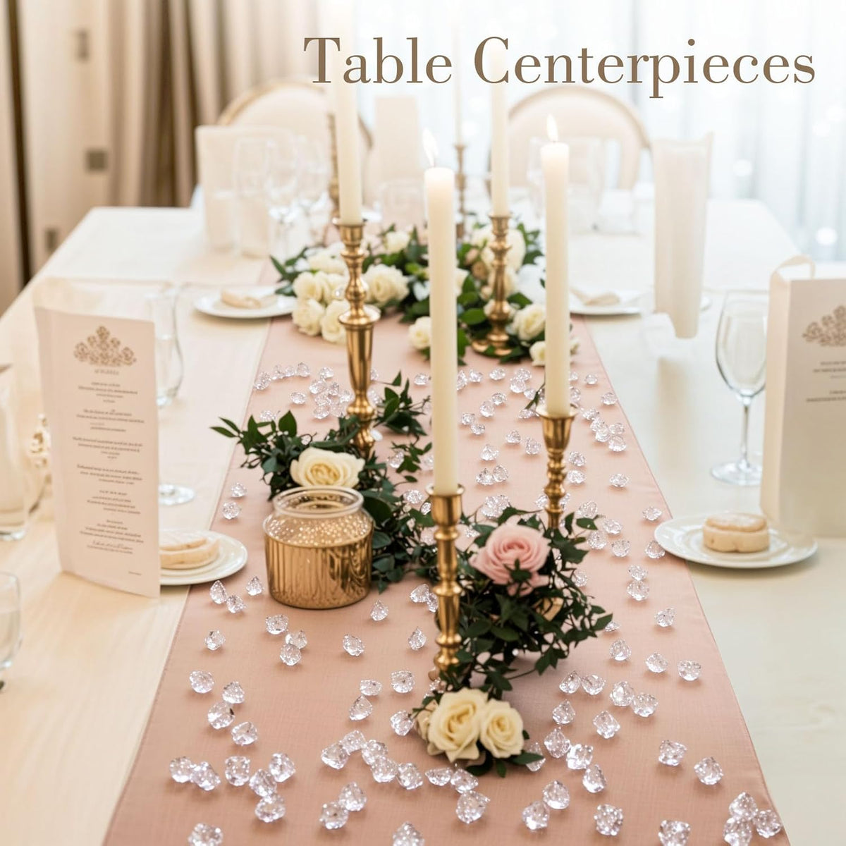 DomeStar Fake Ice, 150PCS Fake Diamonds, Plastic Diamonds Acrylic Rocks Vase Fillers for
