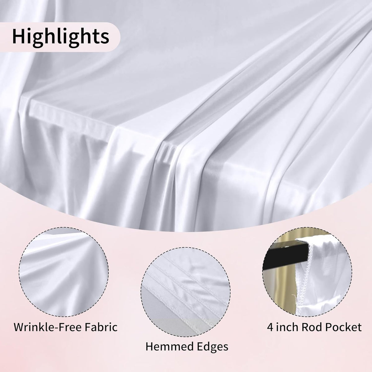 30x10ft Backdrop Curtains for Parties, 6 Panels 5x10ft Photography Backdrop Curtain with Rod