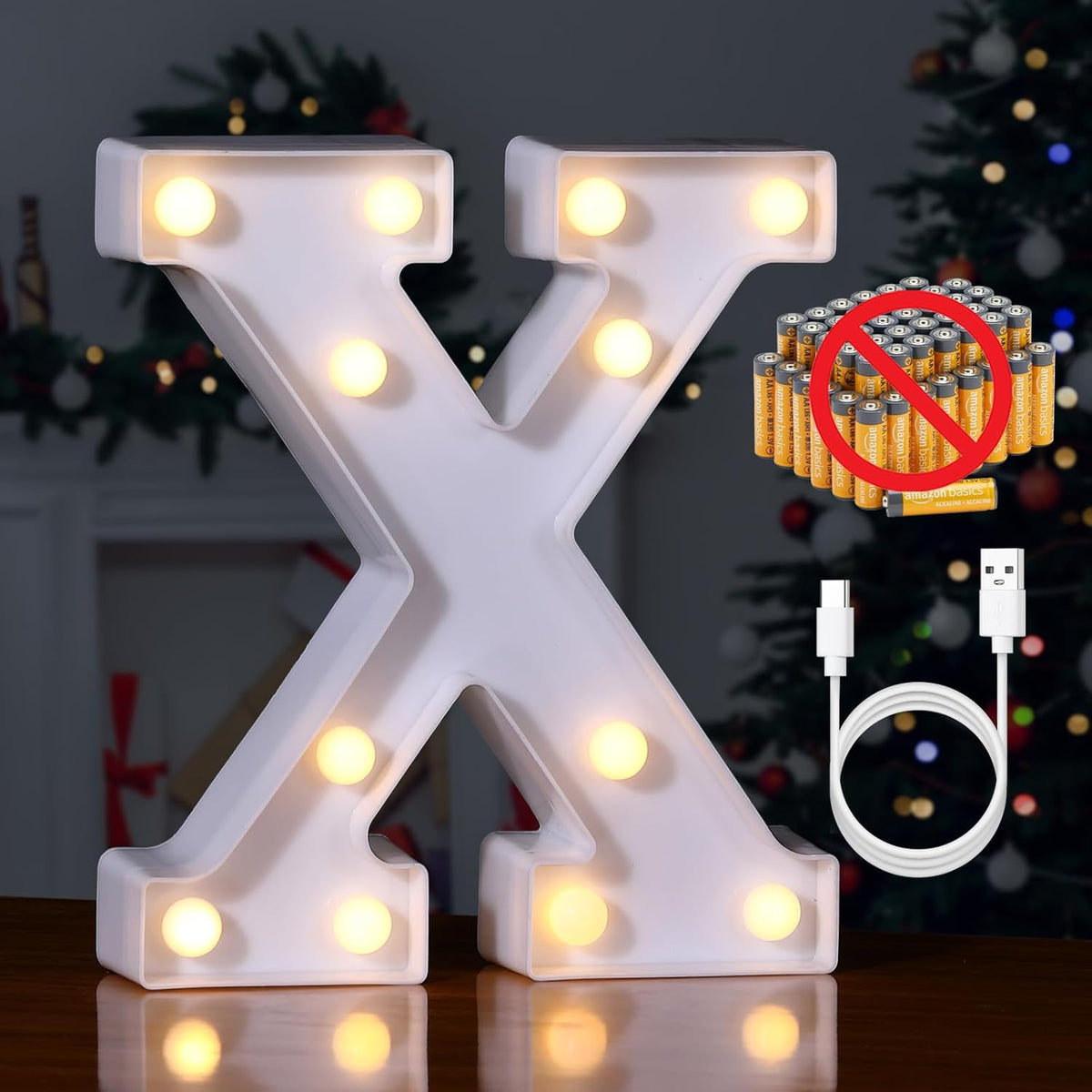 Foaky Rechargeable LED Letter Lights Sign Marquee Light Up Letters Sign for Night Light