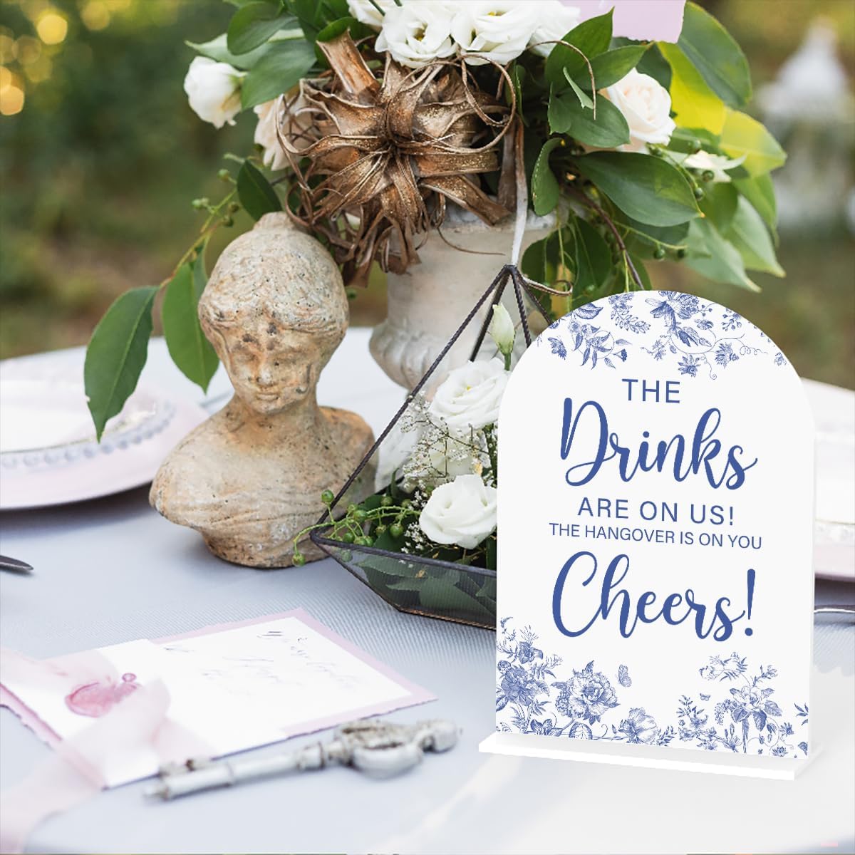 Acrylic Wedding Signs, Dusty Blue Wedding Decor, Blue Weddings Decor, The Drinks Signs for