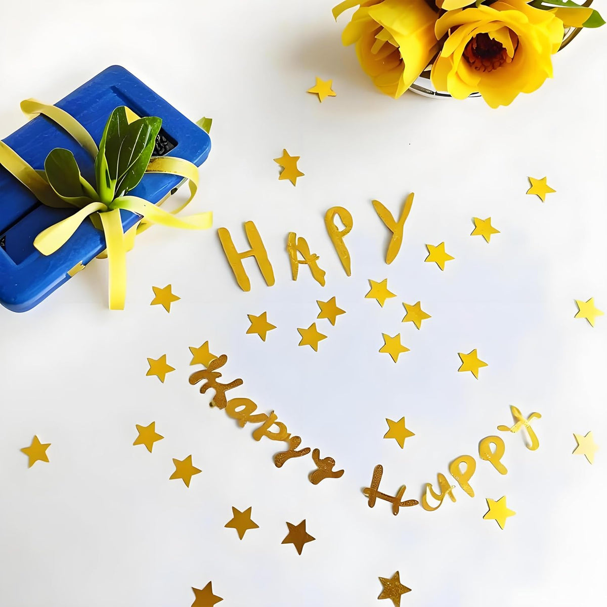 Gold Star Confetti - 60g (2.11OZ) Shiny Gold Table Confetti for Weddings, Parties, Celebrations