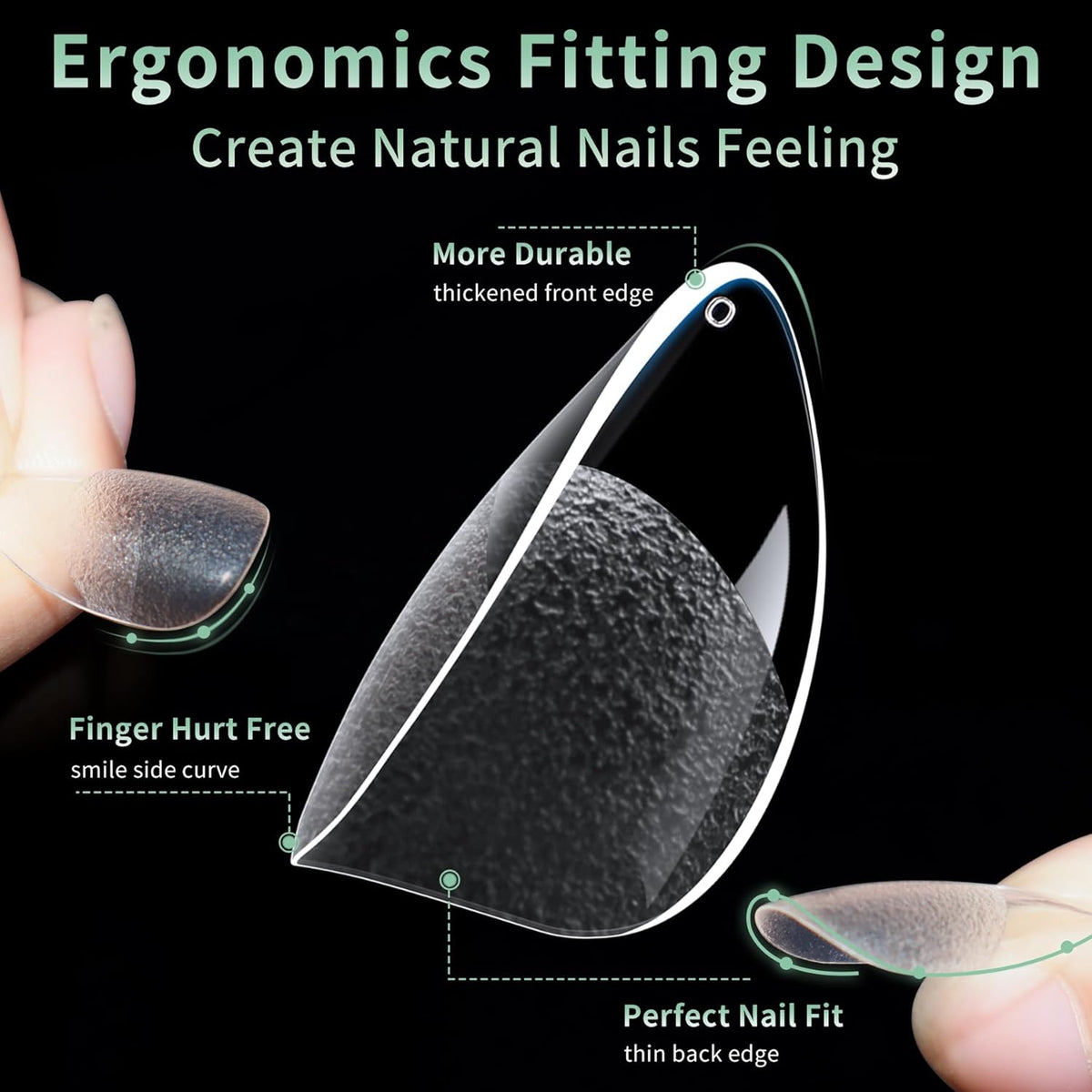 Short Round Oval Nail Tips, 216pcs Acrylic Soft Fake Nails Gel Nail Tips, Full Cover Pre-Shaped