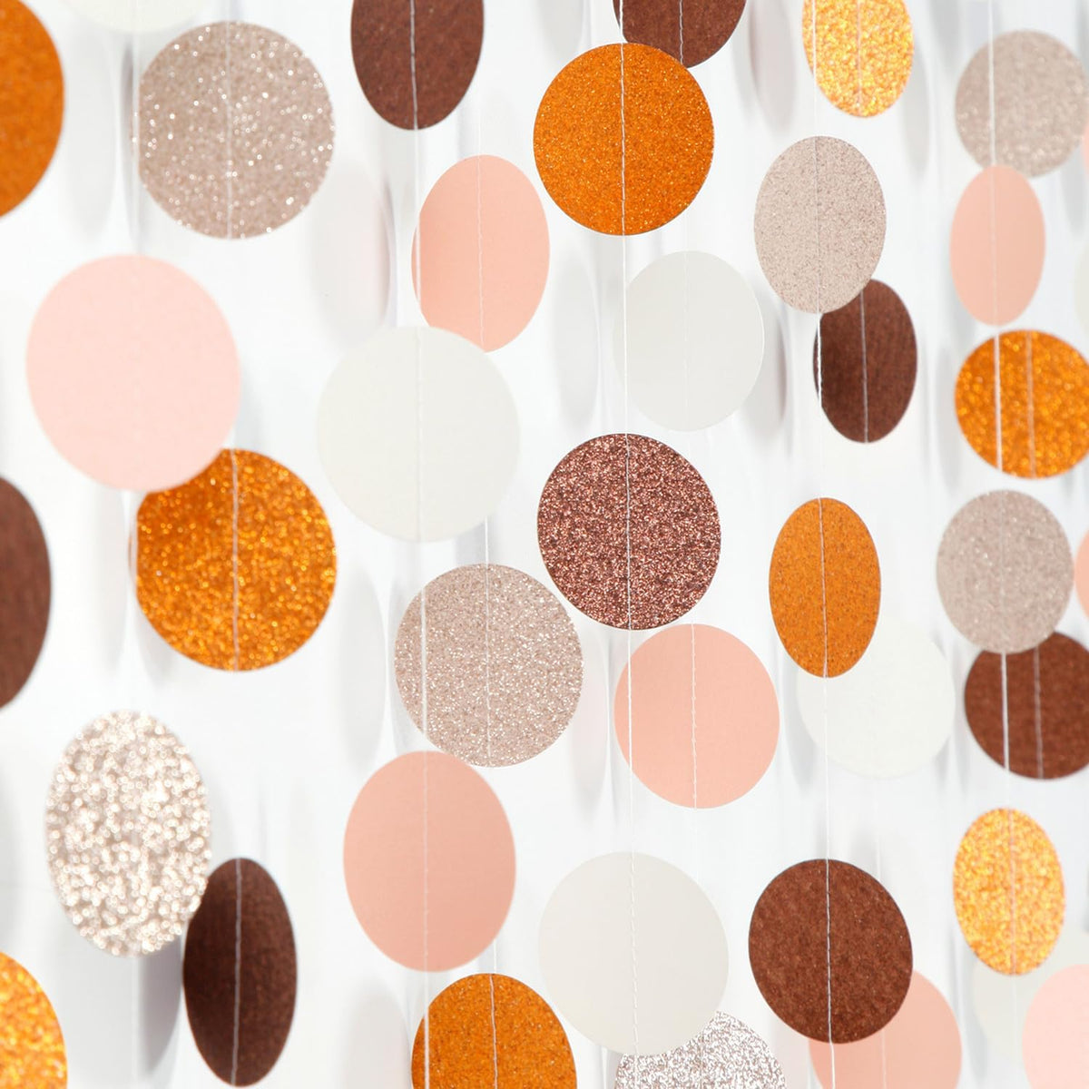 Orange Brown Rose-Gold Party-Decorations Streamers-Garland - 52ft Boho Fall Groovy Birthday Hanging