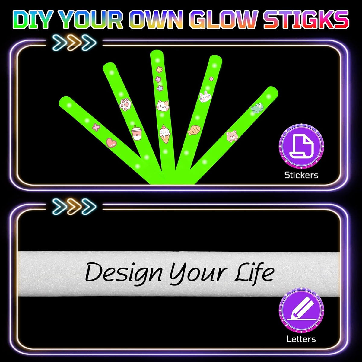 Foam Glow Sticks Bulk, 30 PCS Green Light Up Foam Sticks 3 Modes, Glow Party Supplies for