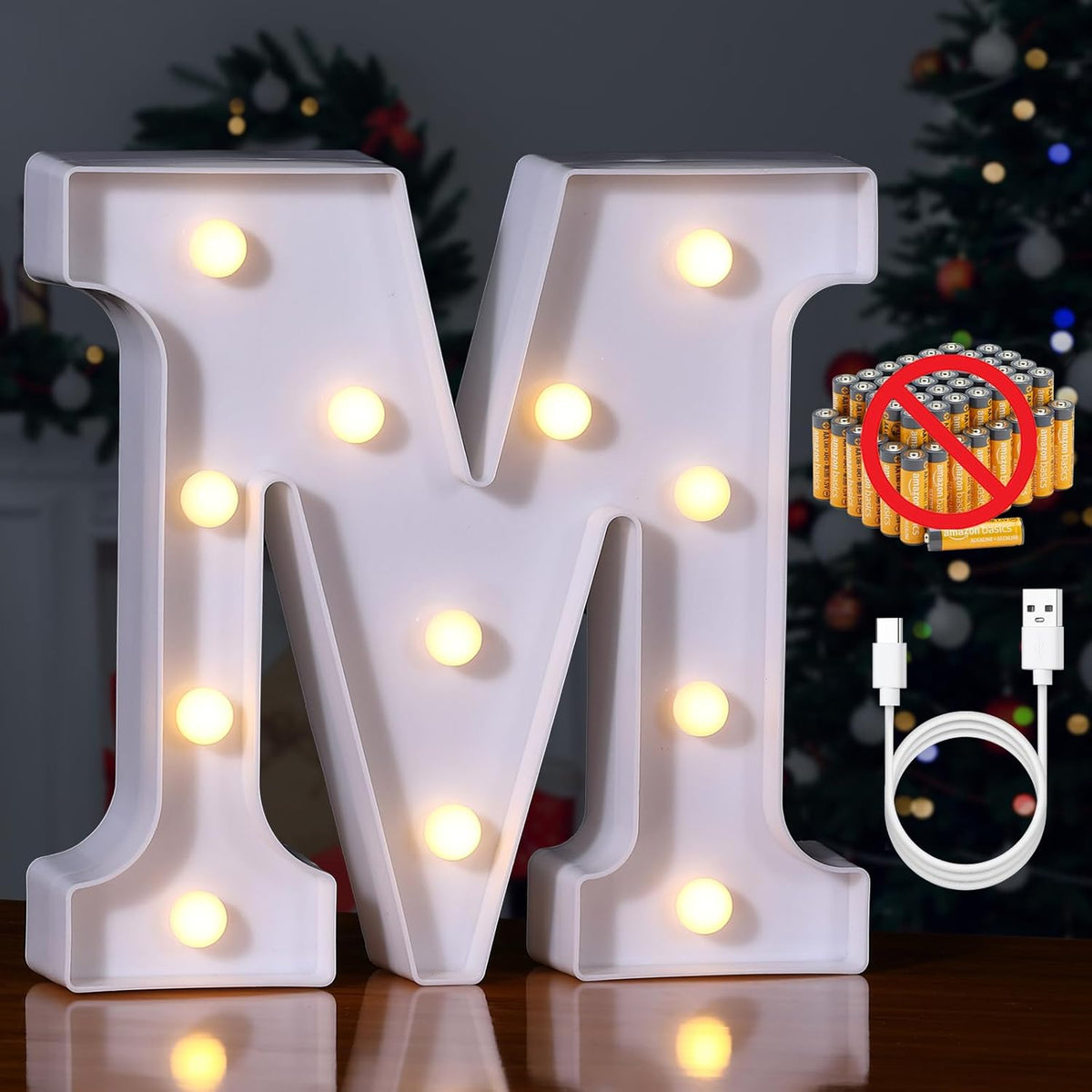 Foaky Rechargeable LED Letter Lights Sign Marquee Light Up Letters Sign for Night Light