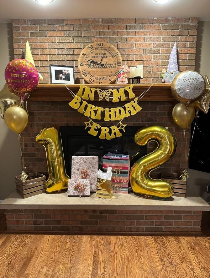 Big 40 Inch Gold 12 21 Number Balloon Birthday Decoration, Number 12 21 Helium Balloons 12 21