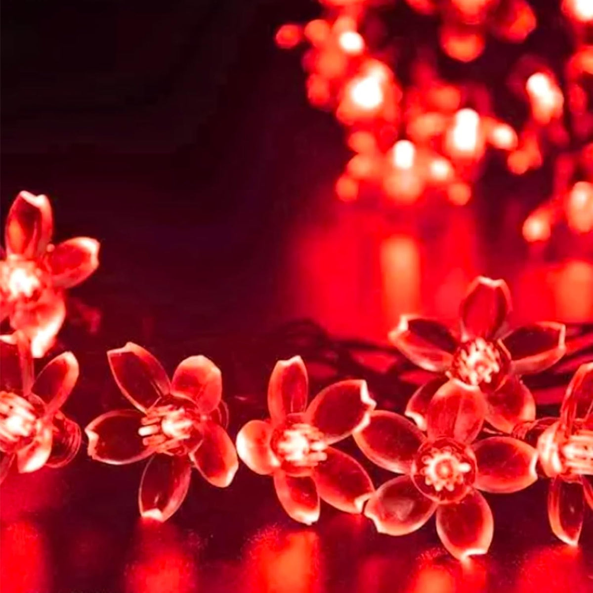 Cherry Blossom Flower String Lights, 100 led 33 feet 8 Mode Plug in Fairy Lights for Valentine's