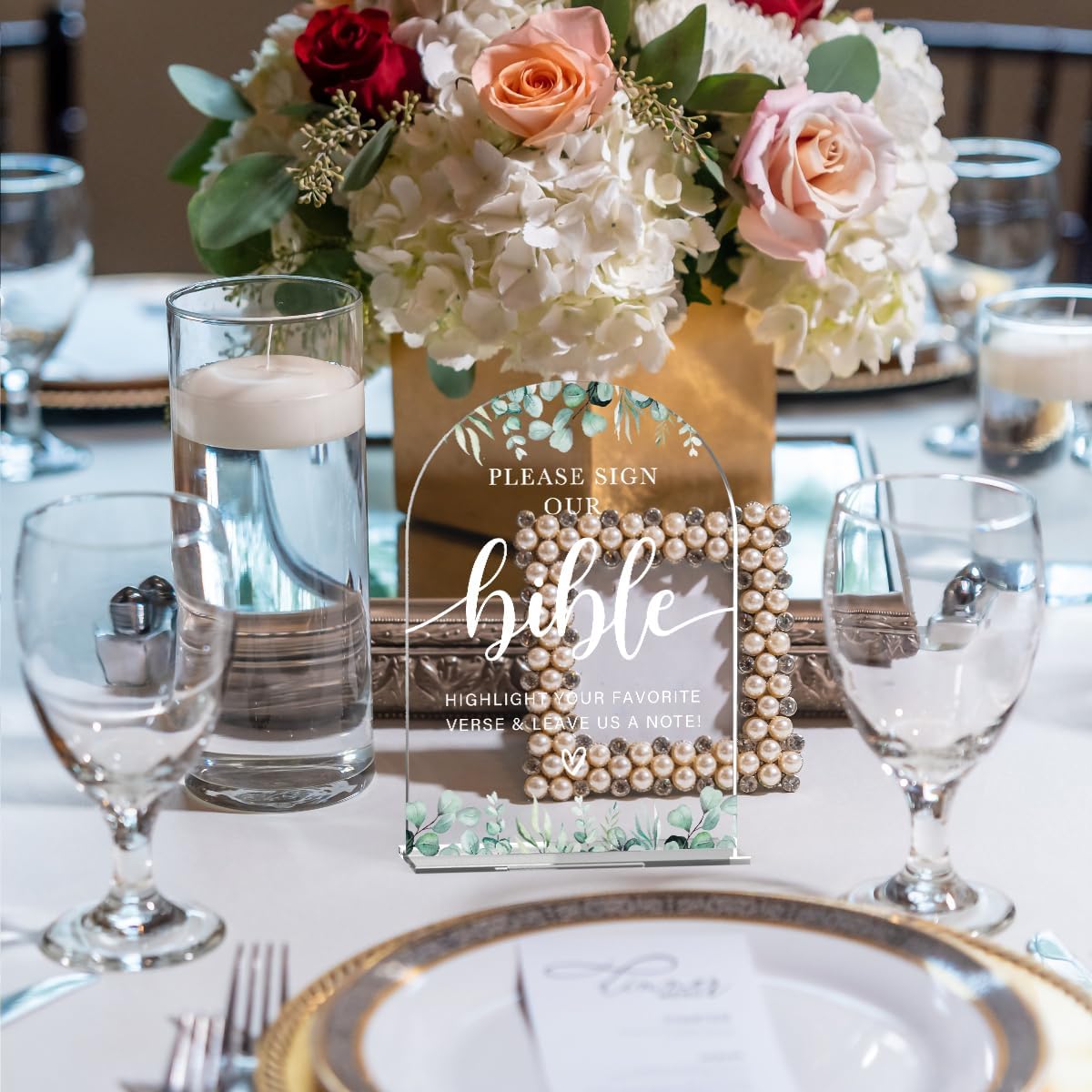 Acrylic Wedding Sign Please Sign Our Bible Signs for Ceremony Modern Calligraphy Arch Acrylic Table