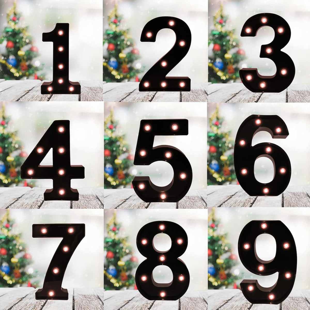 Light Up Black Alphabet Marquee Number Sign LED Marquee Number Lights Sign for Night Light Home Bar