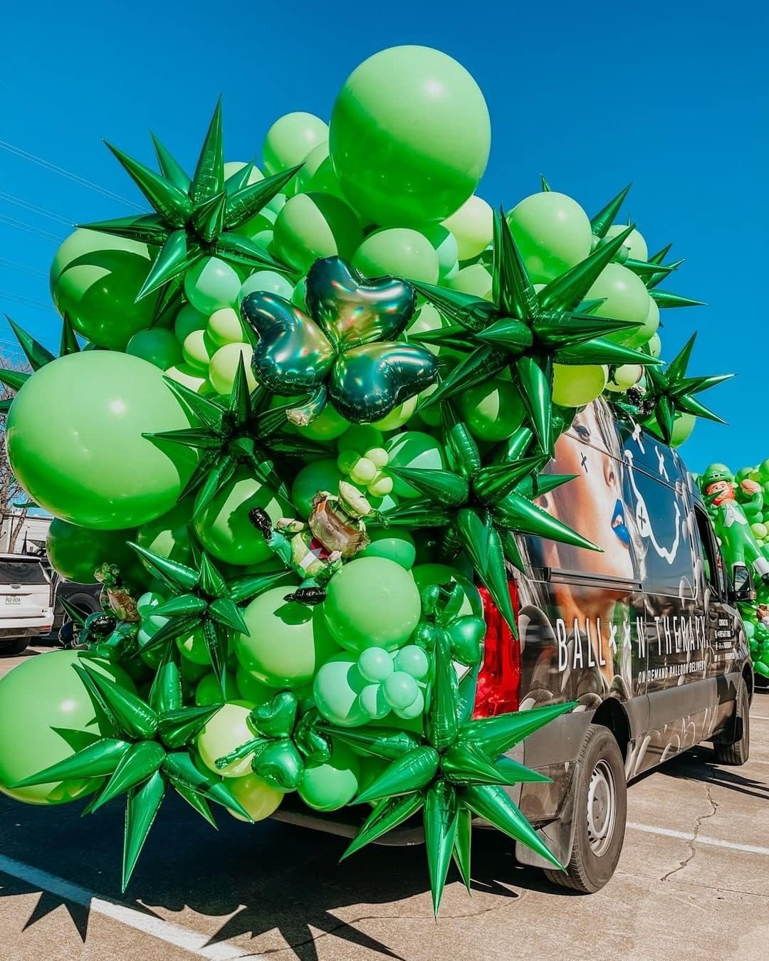 3pcs 26inch 3D Explosion Star foil balloon, Green Foil Cone Starburst Balloons for Birthday Wedding