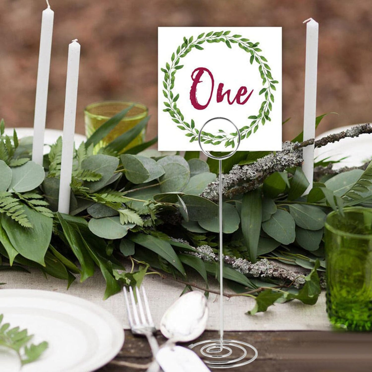 24 Pcs Table Number Holder 8.66inch Tall Metal Iron Place Card Holder Lightweight Picture Holder