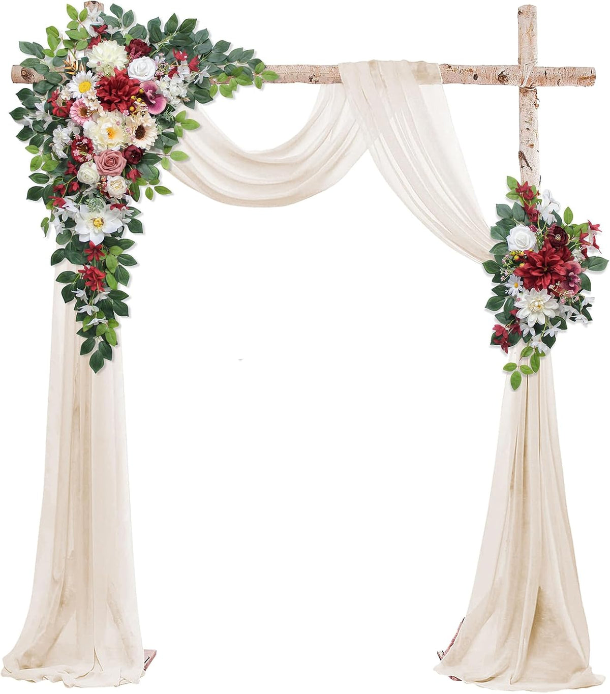 Wedding Arch Flowers Kit,Artificial Flower Arch Decor (Set of 3),2pcs Artificial Flower Arrangement