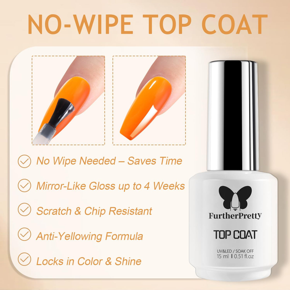 Builder Gel Nail Kit, 3PCS Set 15ml No Wipe Top Coat, Base Coat, and Nail Glue Gel for Nail