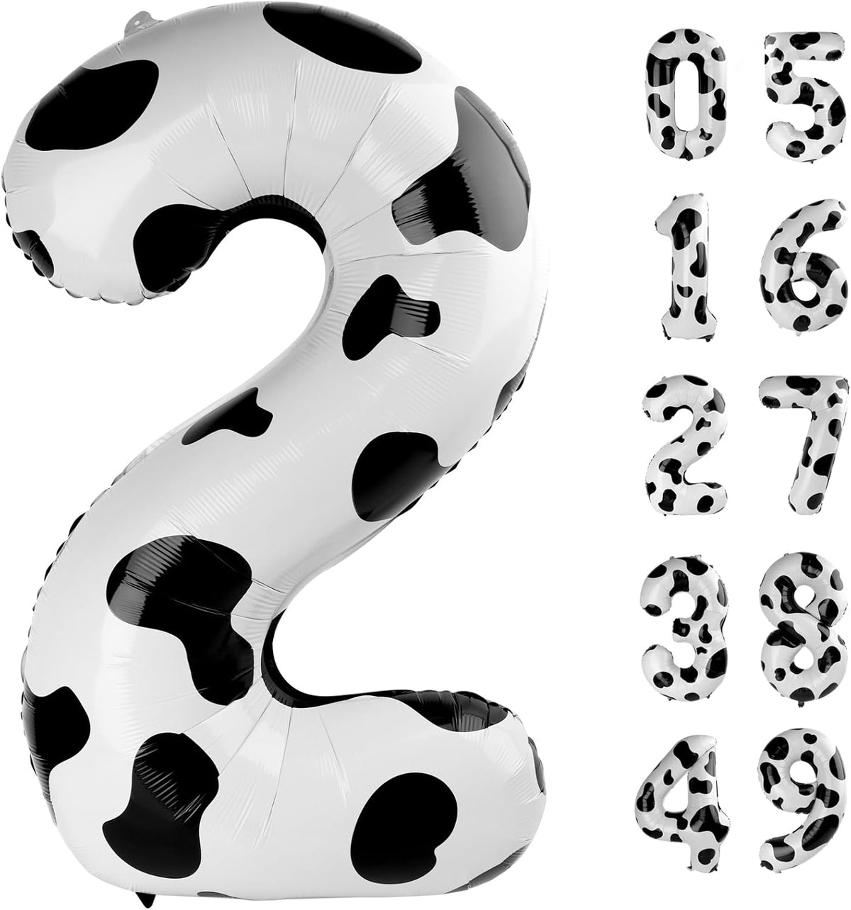 Cow Print Number Balloon Birthday Decorations, 40 inch Number balloon 0-9(Zero-Nine), Cow Balloon