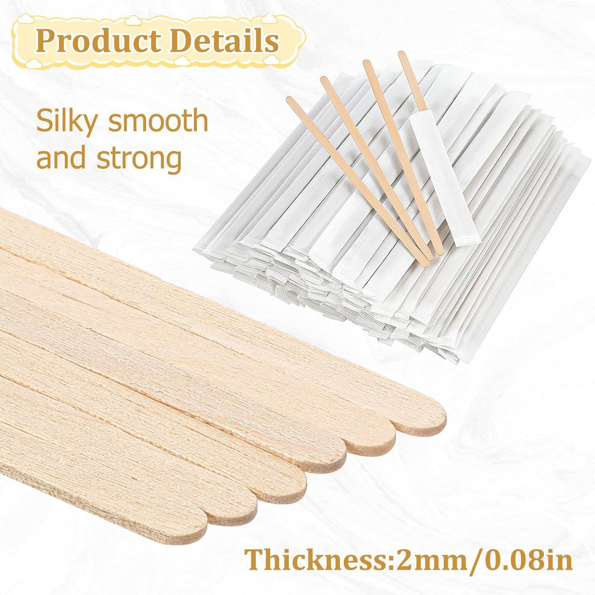 2000 Pcs Individually Wrapped Wooden Coffee Stirrers 5.5 Inch Disposable Wood Stir Sticks, Round