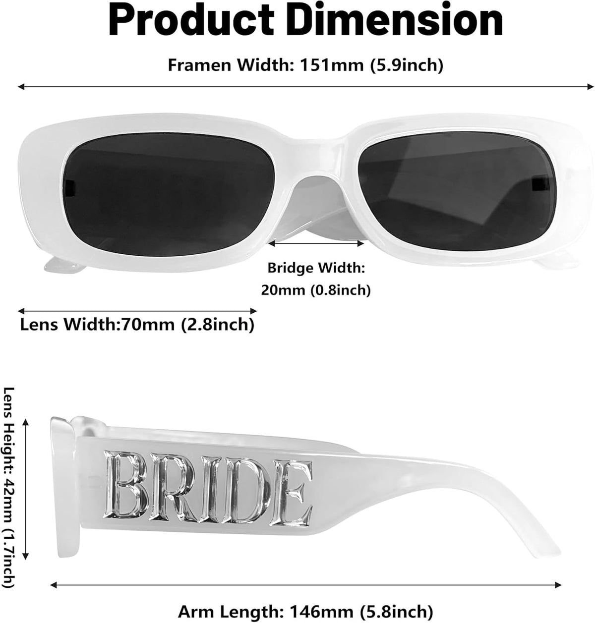 LADY&HOME Bride Sunglasses,Bachelorette Party Decoration,Bridesmaid Favor Bridal Shower