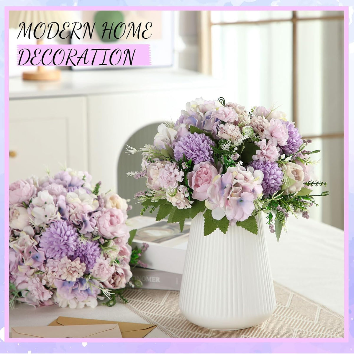 Tigeen Artificial Flowers Artificial Peonies Silk Flowers Faux Peony Fake Peony Silk Hydrangea