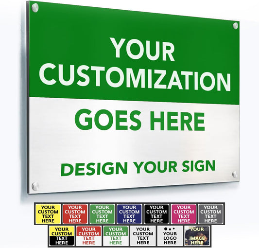 Custom Metal Business Signs, Personalized Aluminum, Customized Safety - Waterproof Outdoor, White