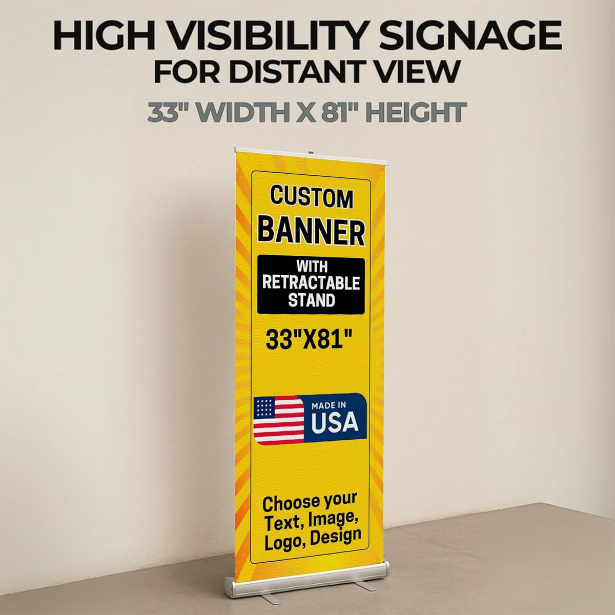 Custom Retractable Banner With Stand By Dreamcontroller(33" X 81") | Personalized Roll Up Banner