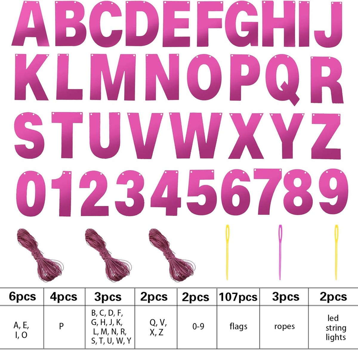 TaoBary 112 Pcs DIY Letter Custom Banner Glitter Customizable Banner Kit Including 107 Letters and