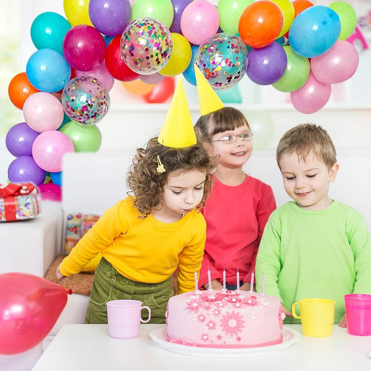 DIY Balloon Arch & Garland Kit, 113Pcs Party Balloons Decoration Set, Colorful Confetti Balloons &