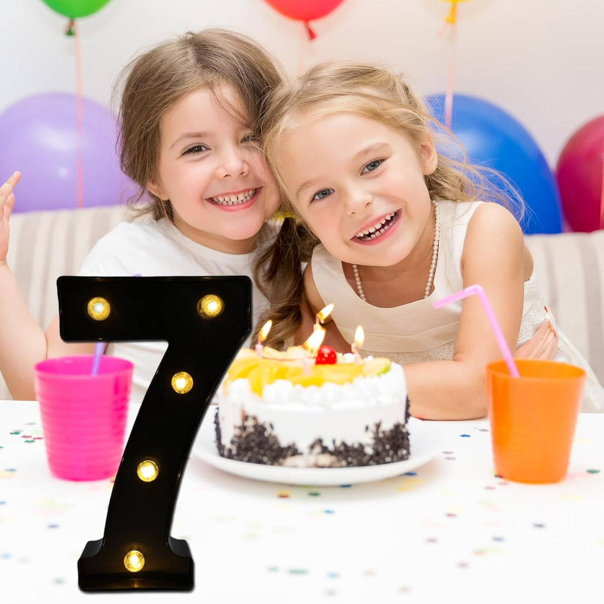 LED Marquee Numbers, 8.58 Inch Led Light Up Numbers for Party, Small Light Up Letters, Battery