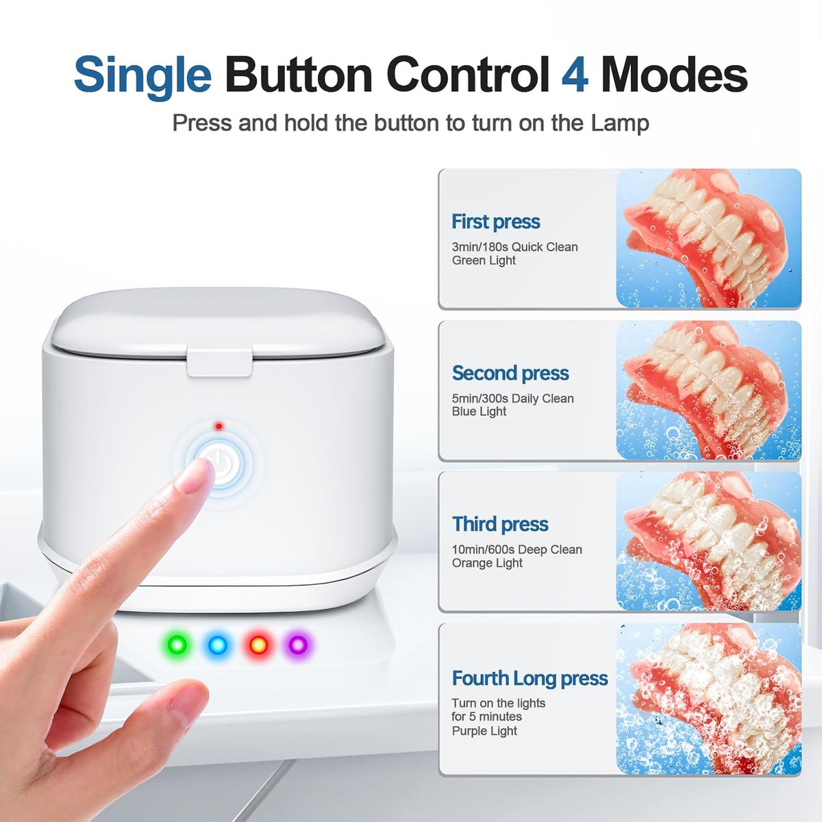 Ultrasonic Retainer Cleaner,50kHz Ultrasonic Denture Cleaner Machine for Aligner, Night guard
