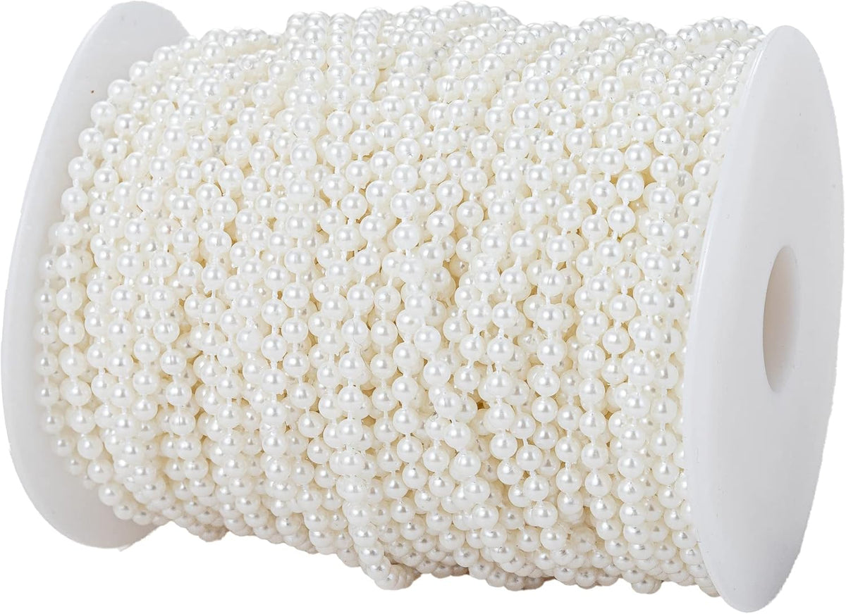 4mm Crafts Faux Pearl Beads Garland Pearl Bead Roll Strand of Pearls to Decorate Floral