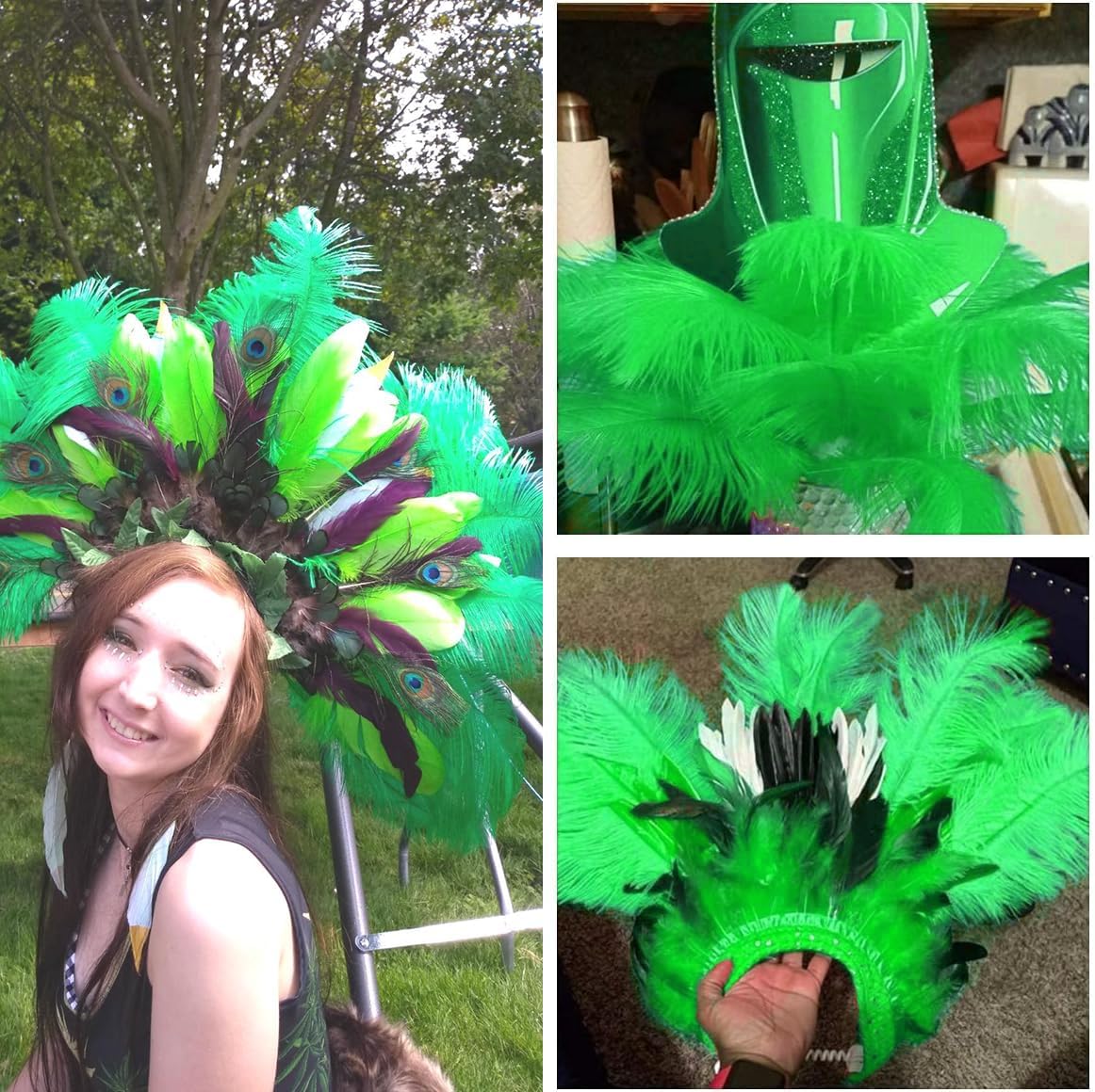 Ballinger Large Green Ostrich Feathers - 24pcs 12-14inch Long Feathers for Vase, Wedding Party