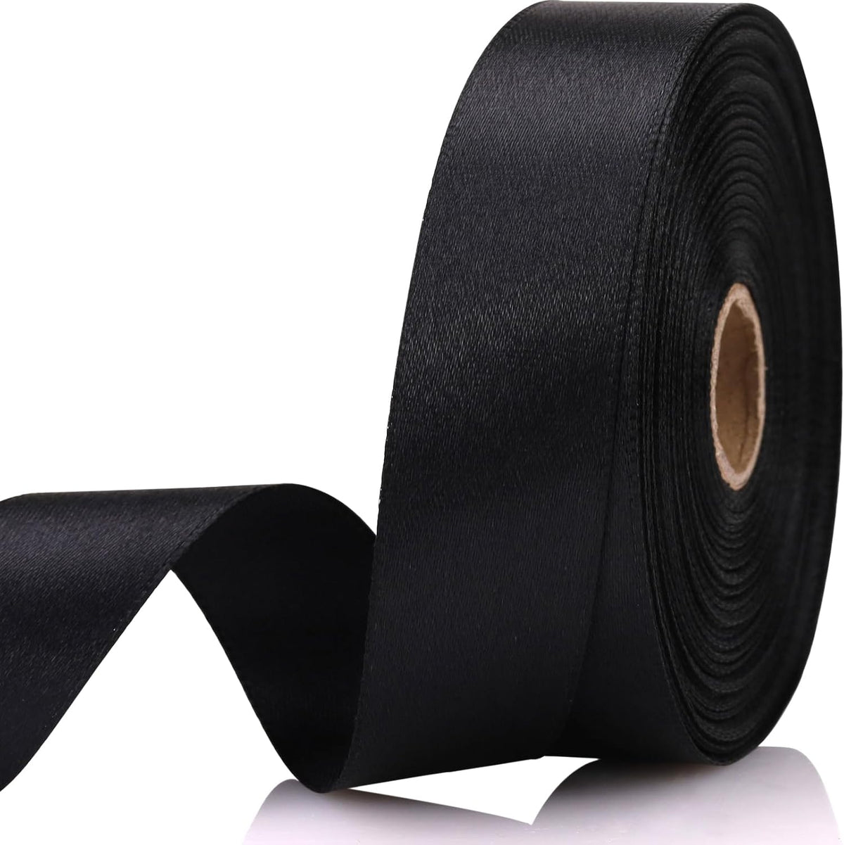 Black 7/8 Inch 30 Yards Satin Craft Ribbon - Single Face Polyester Ribbon for Gift Wrapping