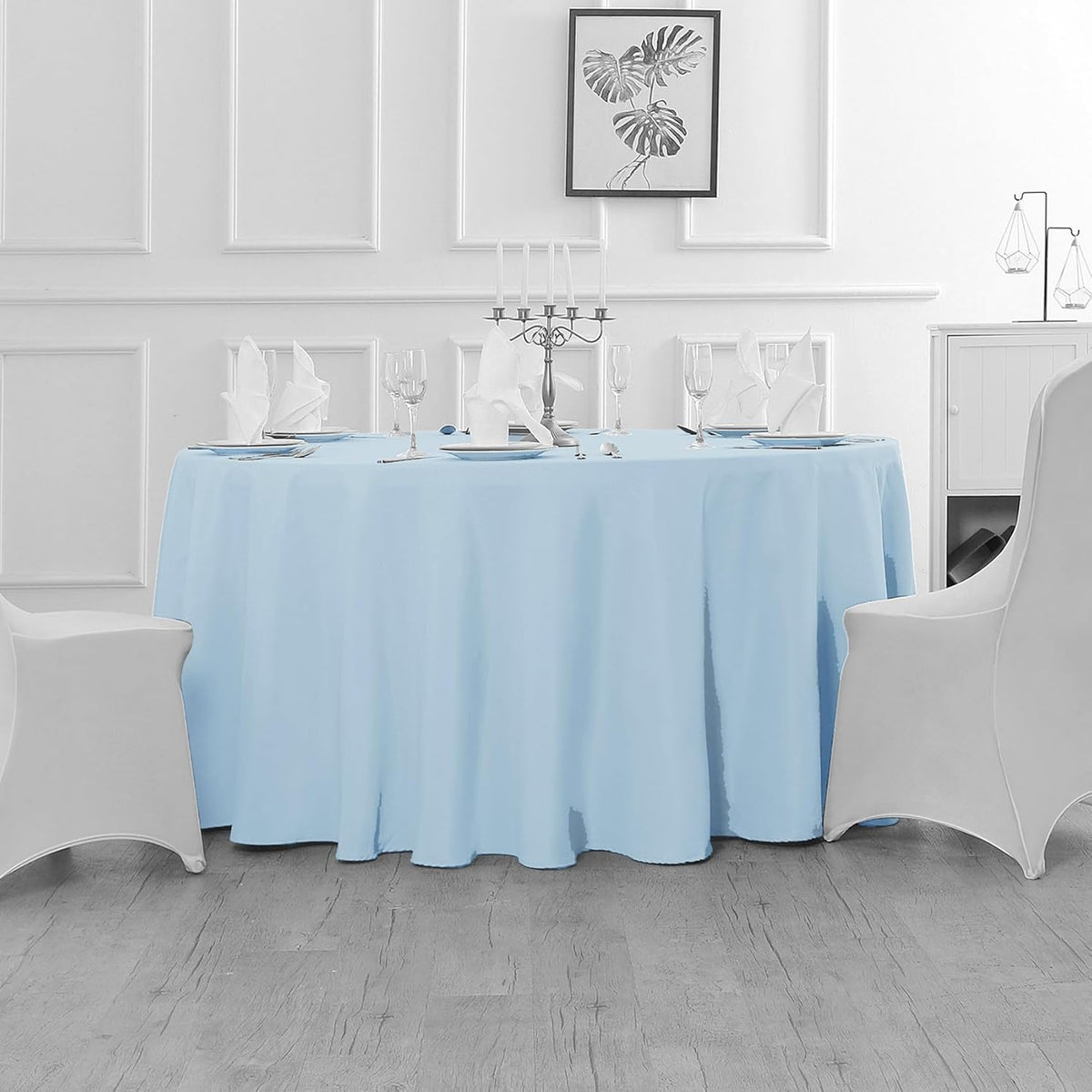Fokitut 6 Pack Round Tablecloth, 70 Inch, Stain Resistant and Wrinkle Polyester Table Cloth, Fabric