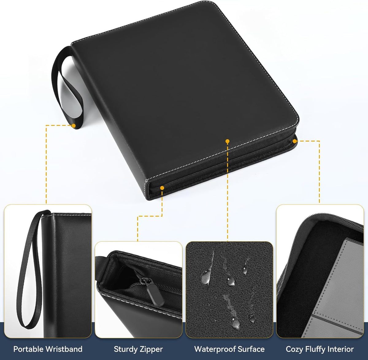 9 Pocket Card Binder, 900 Double Sided Pockets, PU Collection Binder for MTG, TCG, Sports Cards