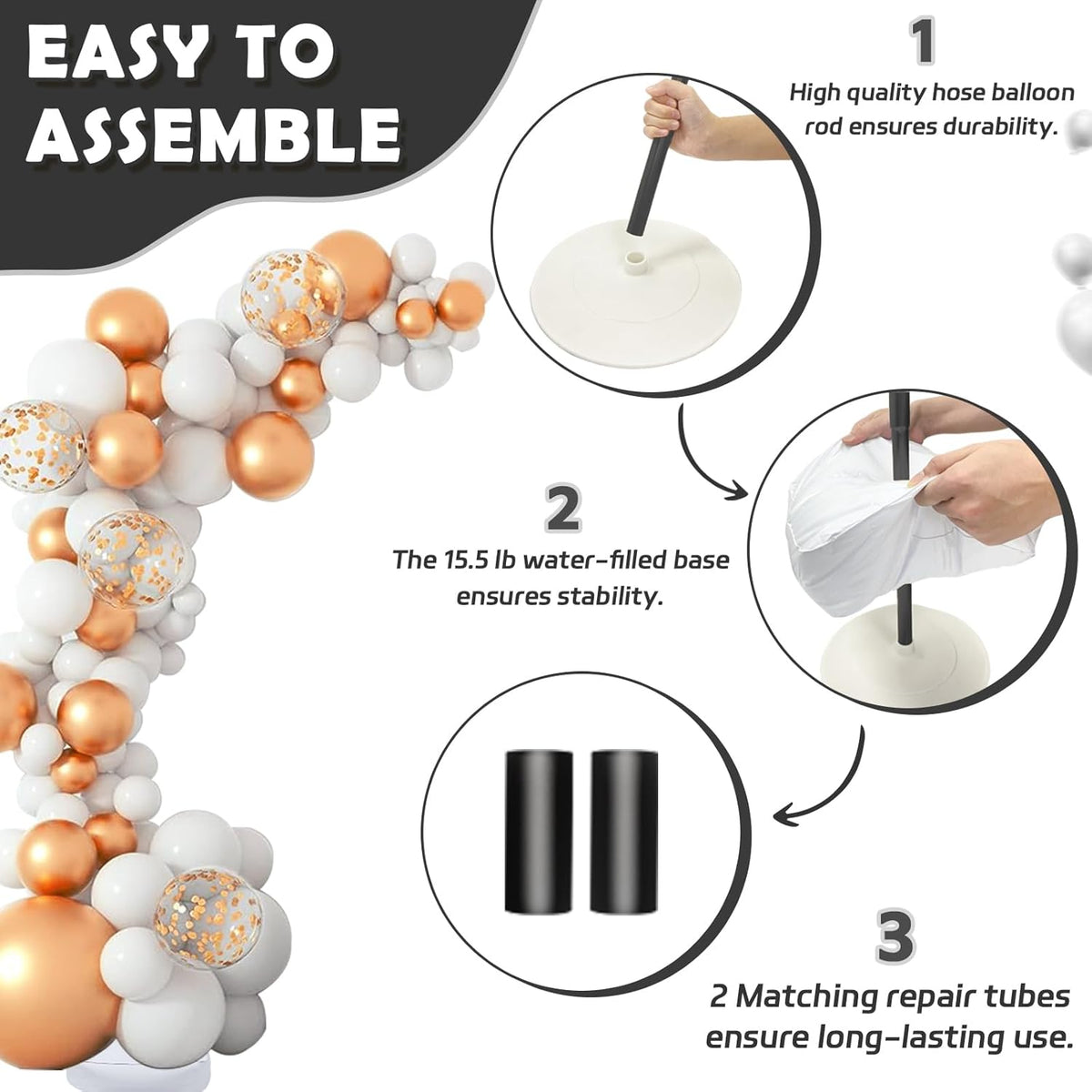 OurWarm 9.35FT & 6FT Balloon Arch Kit, Free Bending Shape Balloon Arch Stand with Base, Floor Half