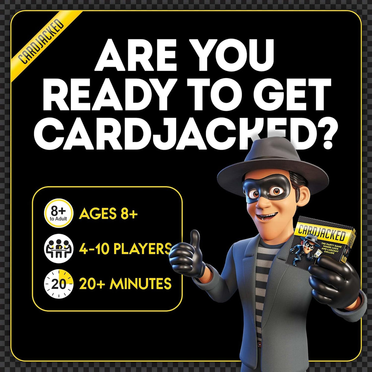 CARDJACKED Party Game – 4-10 Players, Ages 8+, 20+ Minutes – Family-Friendly Strategy for Kids