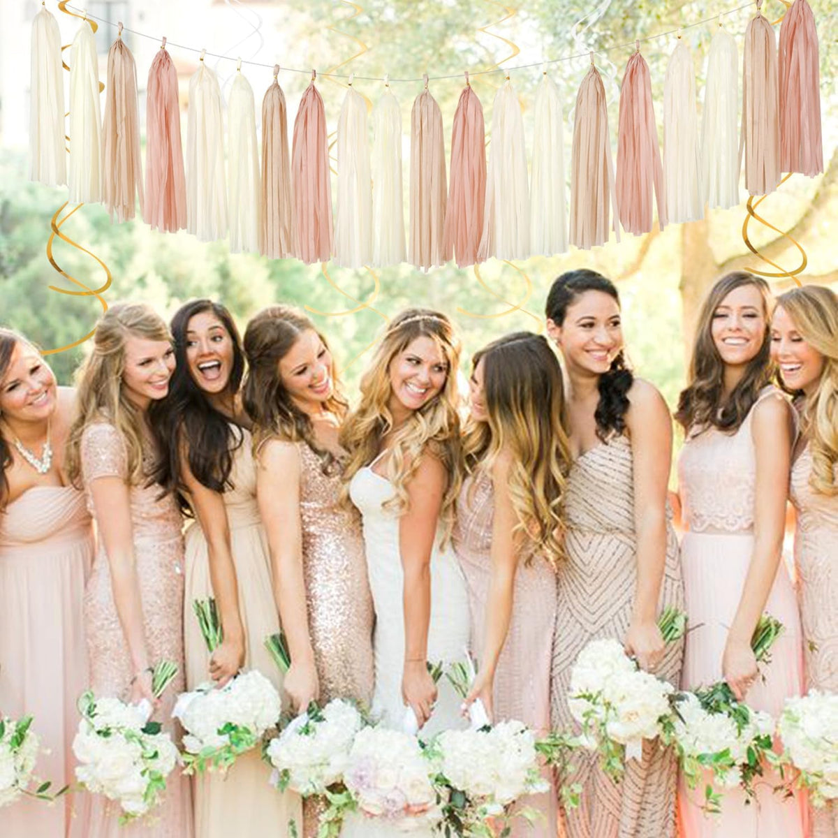 Champagne-Gold Beige Fall Bridal-Shower Party-Decorations - 36pcs Bride To Be Banner,Bachelorette