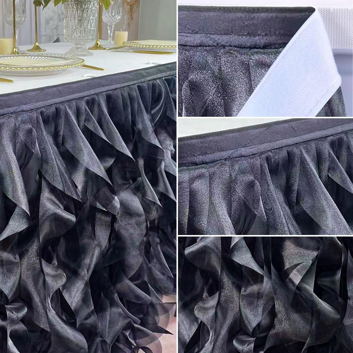 Luxury Organza Mesh Table Skirt Draping Floating Romance - Perfect for Bridal Showers, Birthday