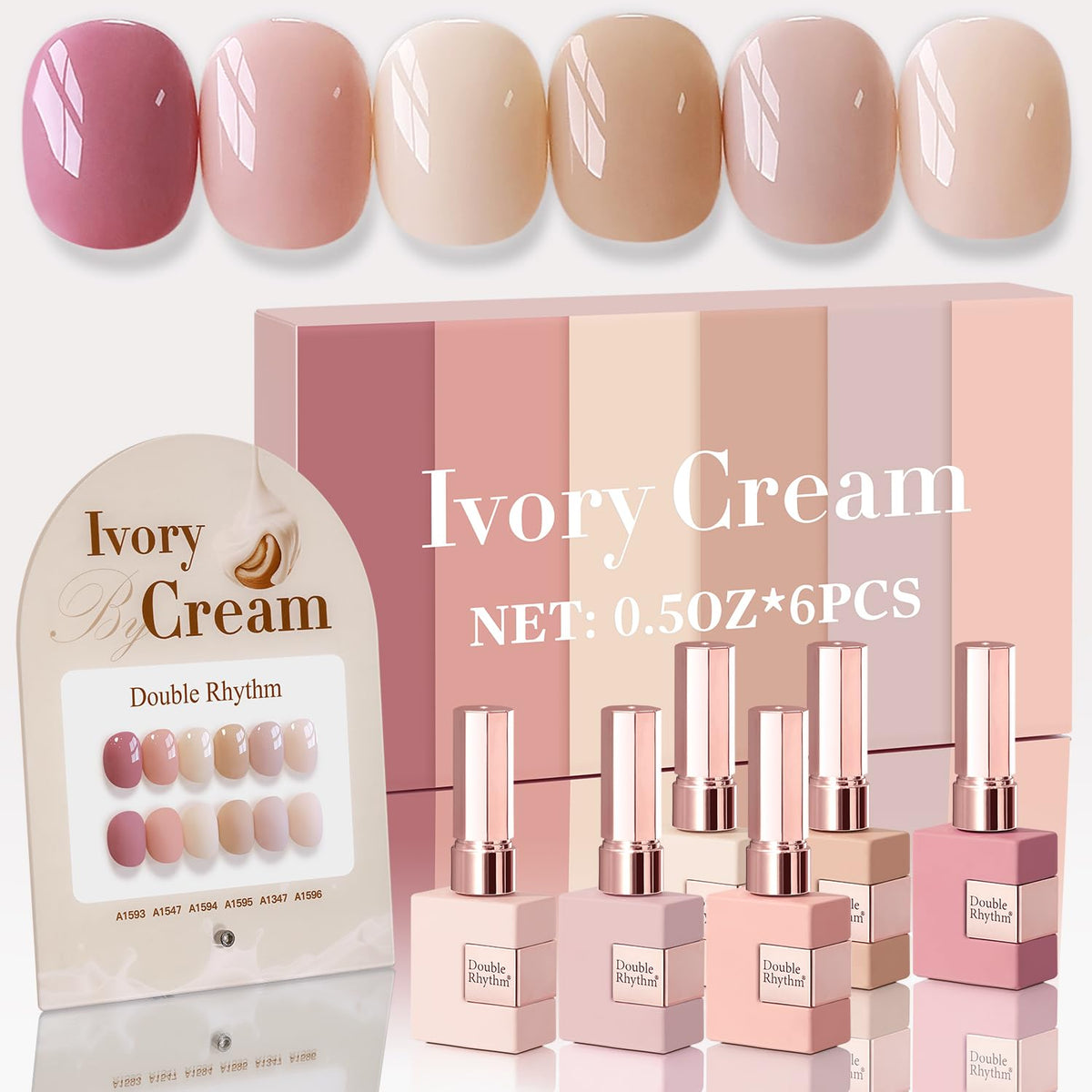 Double Rhythm 6 Pcs 15 ML Gel Polish Set Same Color Same Bottle Soak Off Gel Polish Kit Nail Art