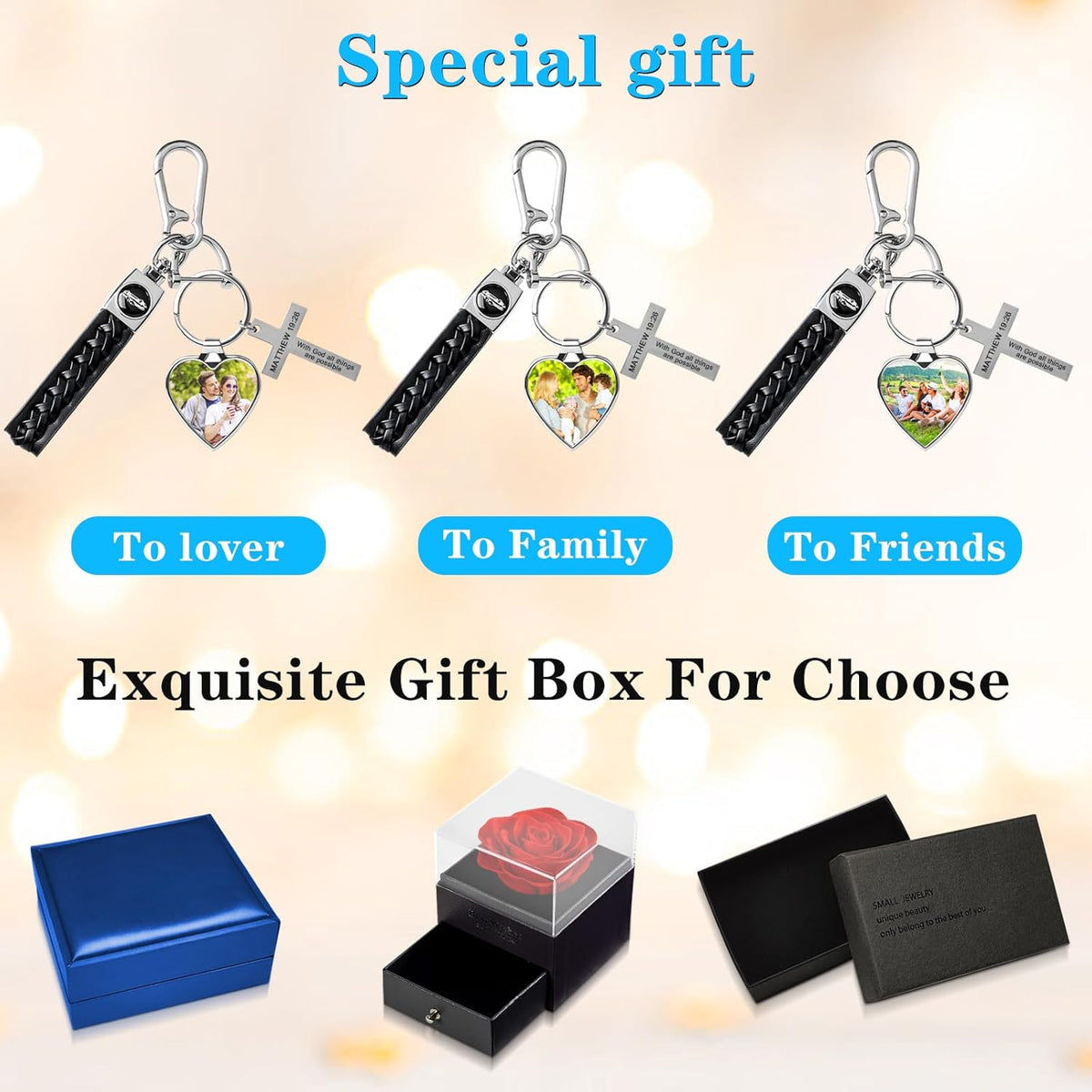 Double Side Custom Keychain with Picture Personalized Engraving Photo Text Customized Gifts for Men