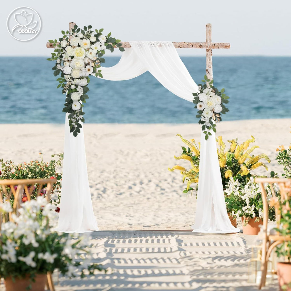 Wedding Arch Flowers,Artificial Flower Arch Decor,2pcs Artificial Flower Arrangement for Wedding