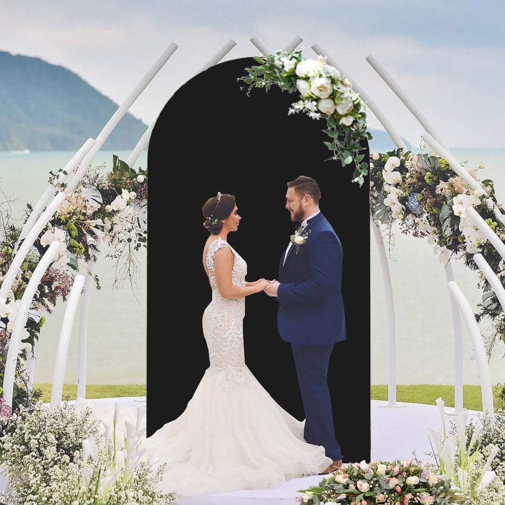 Black Arch Cover 4x7.2ft Arch-Backdrop-Cover Spandex Arched Covers Stretchy Backdrop Chiara Arches
