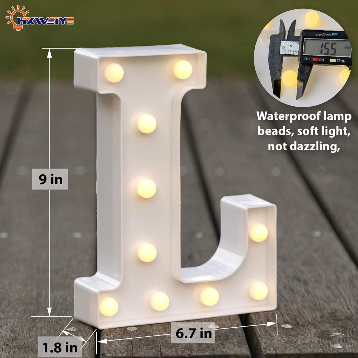 HXWEIYE Light Up Letters L, LED Marquee Letters Lights Sign 26 Alphabet and 10 Number Big Lights