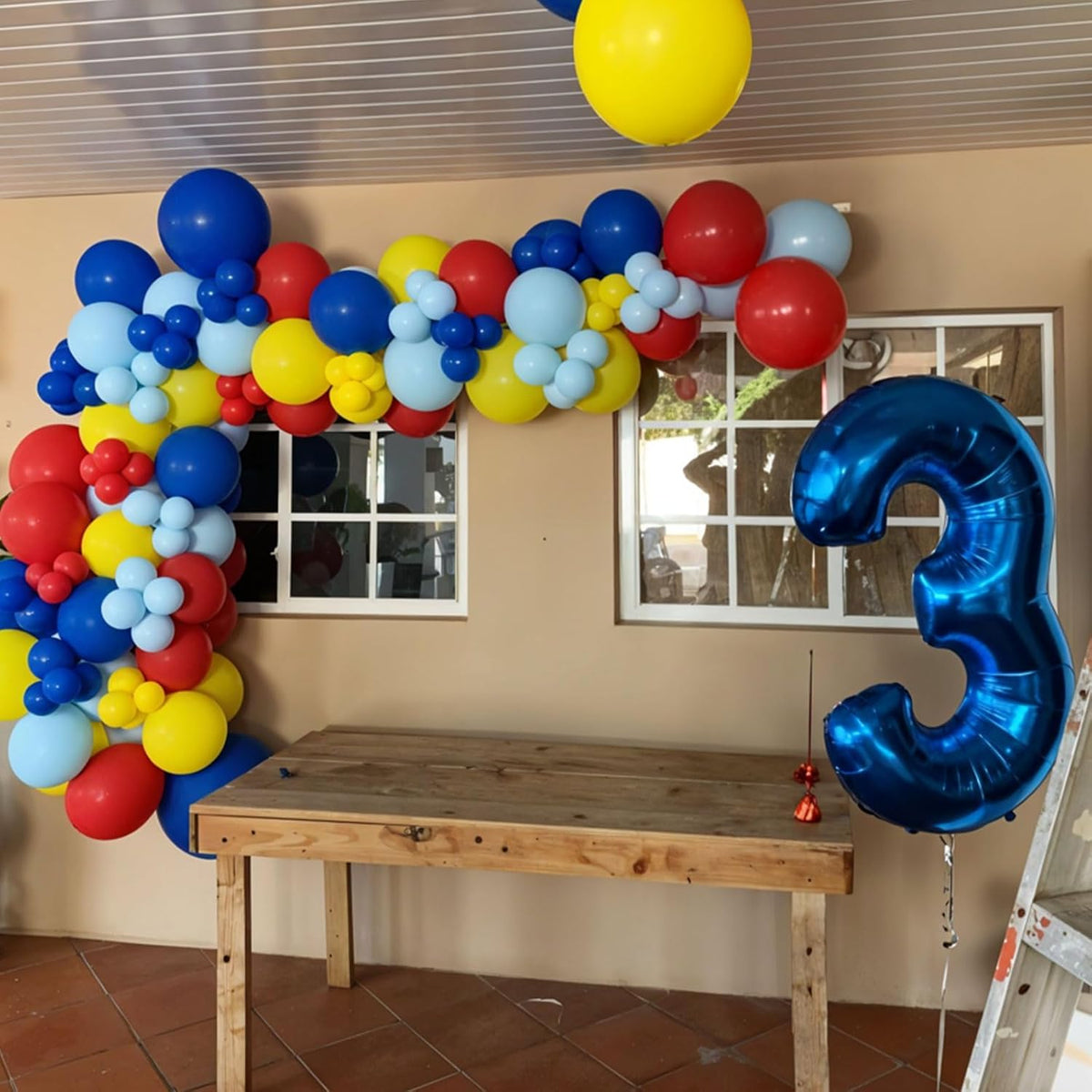Red Green Blue Balloons, 60pcs Circus Carnival Balloons, Star Colorful Confetti Gold Long Balloon