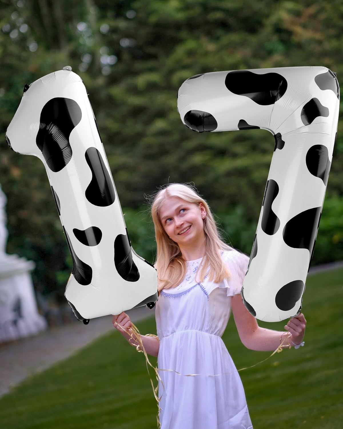 Cow Print Number Balloon Birthday Decorations, 40 inch Number balloon 0-9(Zero-Nine), Cow Balloon