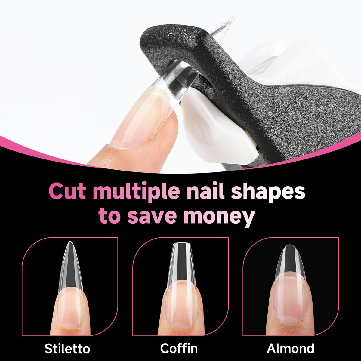 UNA GELLA Halloween XXL Stiletto Nail Tips, 312pcs Pre-Shape Extra Long Stiletto Nails Tips Pre