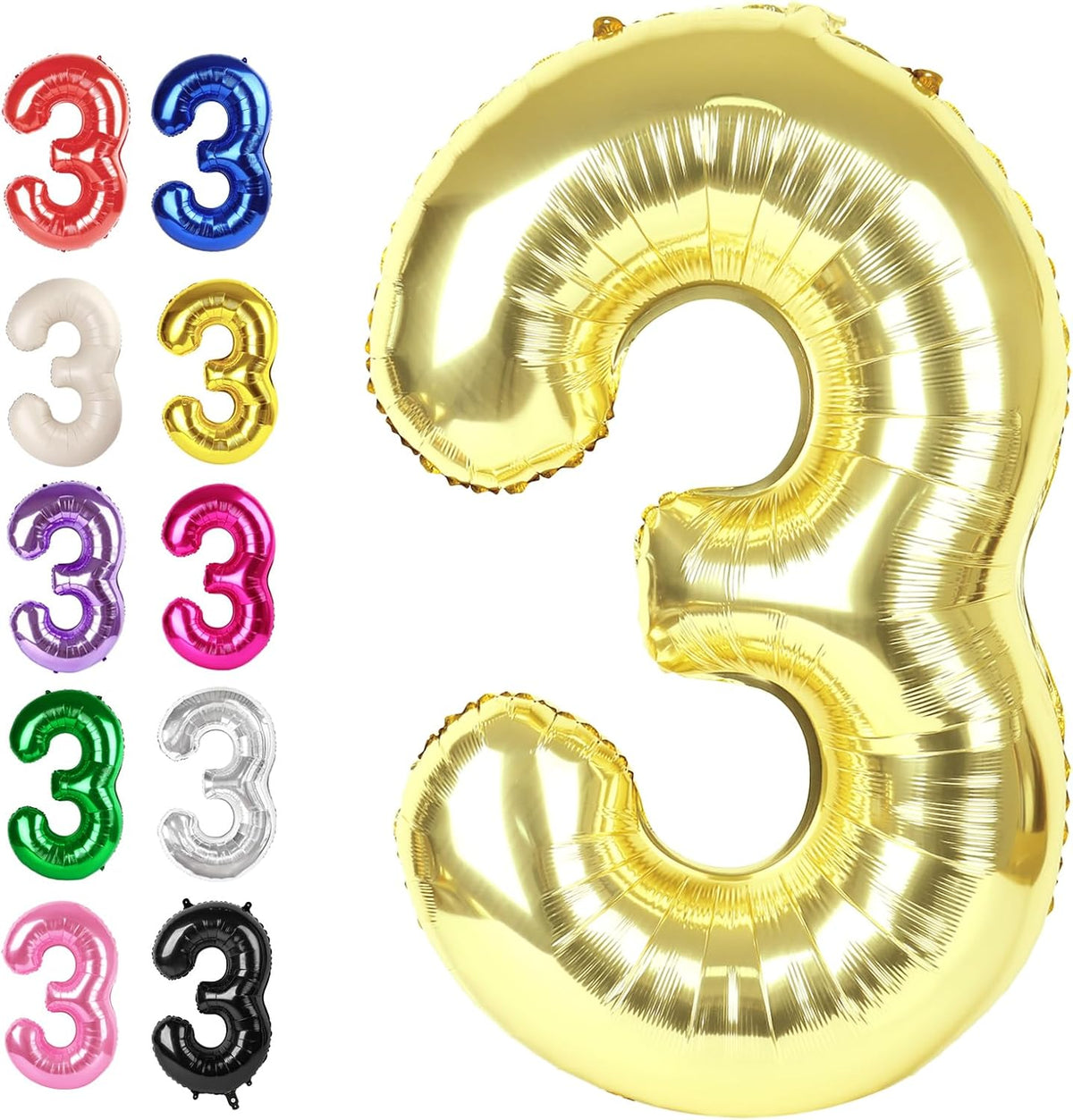 Large 40 Inch Champagne Gold 3 Number Balloon, 3 13 23 30 33 36 38 Light Gold Birthday Party