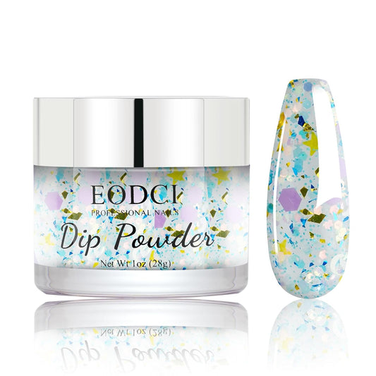 Dip Nail Powder, Moon Star Glitter Color Dip Powder Nail Art Starter Manicure DIY - No Needed Nail